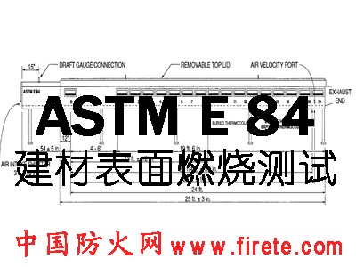 防火检测/ASTM E84/ASTM E 84建筑产品表面燃烧性能测试/隧道试验法/中国防火网